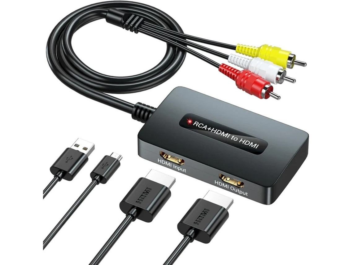 1080p Rca Av Composite Hdmi Para Hdmi Switcher 2 Em 1 Compatível Ps2/ps3/xbox/wii/vhs/vcr/dvd/stb Pal/ntsc, Plug Play Bestvite