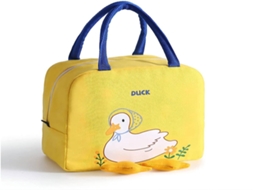 Lurelia Bolsa Térmica Para Almoço, Em Tecido Oxford, Reutilizável, Grande Capacidade, Com Alça, Estampa Animal, Cor Azul / Rosa