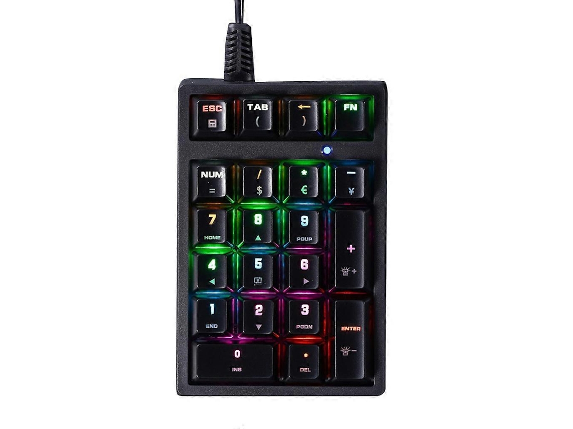 Mini Teclado Numérico Mecânico De 21 Teclas Com Eixo Verde, Usb Rgb, Teclado Externo Everley891
