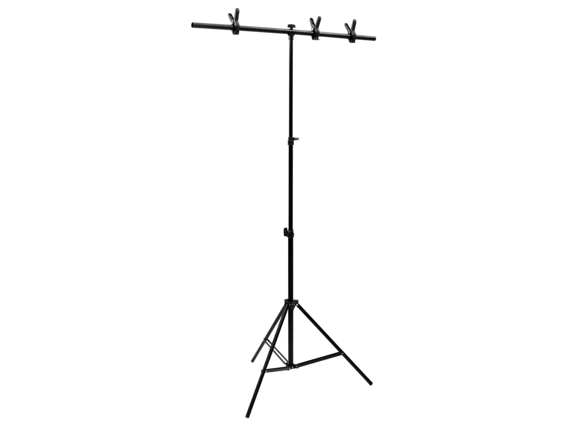 Vidaxl Suporte De Fundo Em Forma De T 91x60x(70-200) Cm Preto