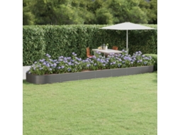 Vidaxl Canteiro Elevado Jardim 600x140x36 Aço Galvanizado Cinzento