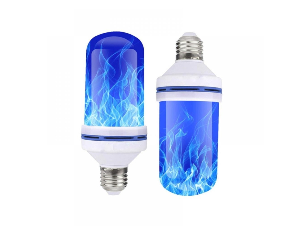 Lâmpada LED com efeito de chama, 4 modos, base E27, ideal para decoração interna e externa, festas e muito mais.