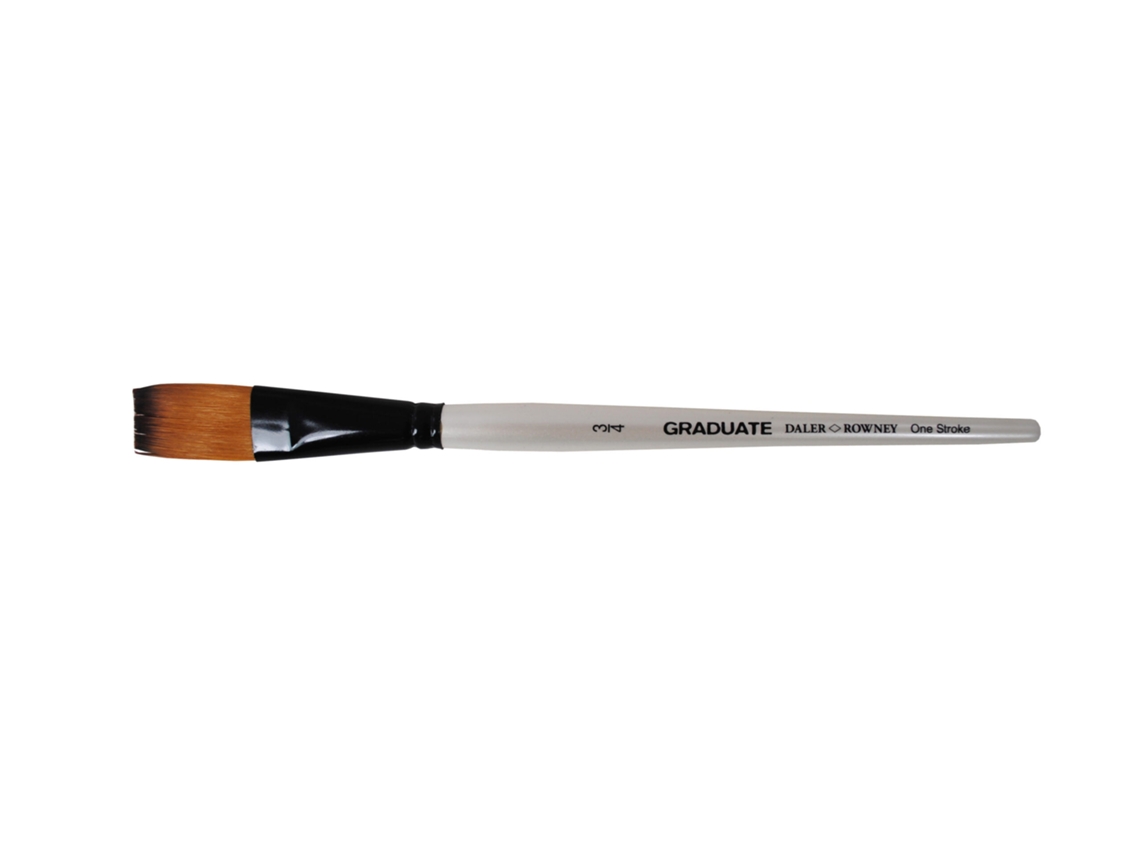 Pincel DALER ROWNEY Graduate Sintetico 212121075 Cabo Curto Espatulado Longo N.3/4''