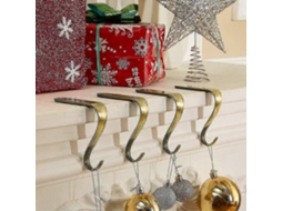 Omni portadores de Medias de Navidad de Metal Gancho para Chimenea Oro (2 Piezas)