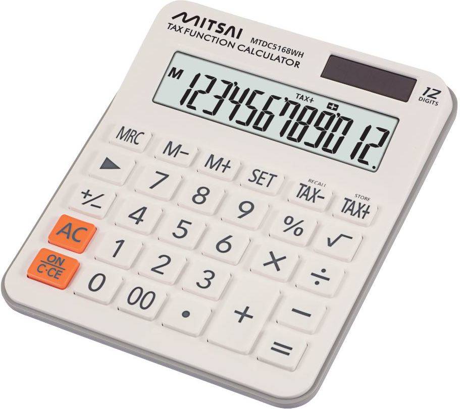 Calculadora Básica Tax MITSAI BR Branco (12 dígitos)