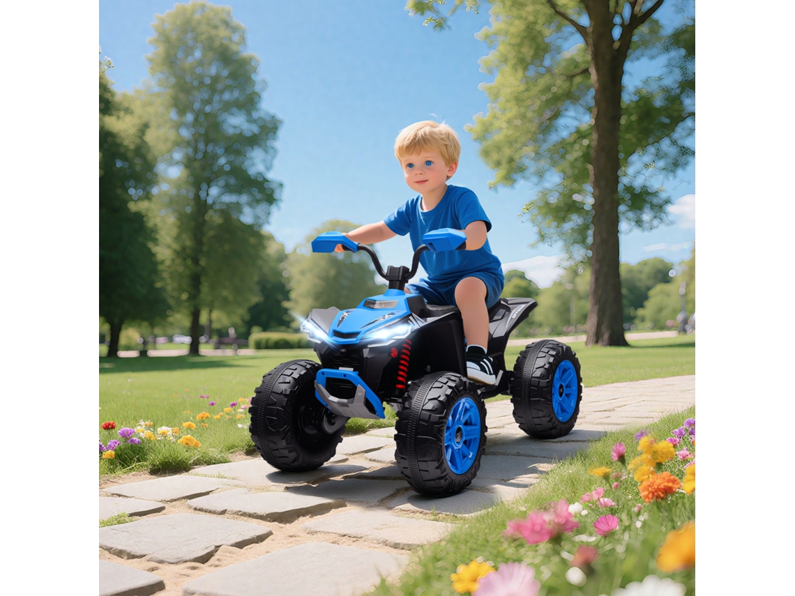 Kinder-elektro-quad, Veículo Elétrico De 24v Com 4 Rodas, Faróis, Porta Usb, Função Mp3, 6,5 Km/h, 3-8 Anos