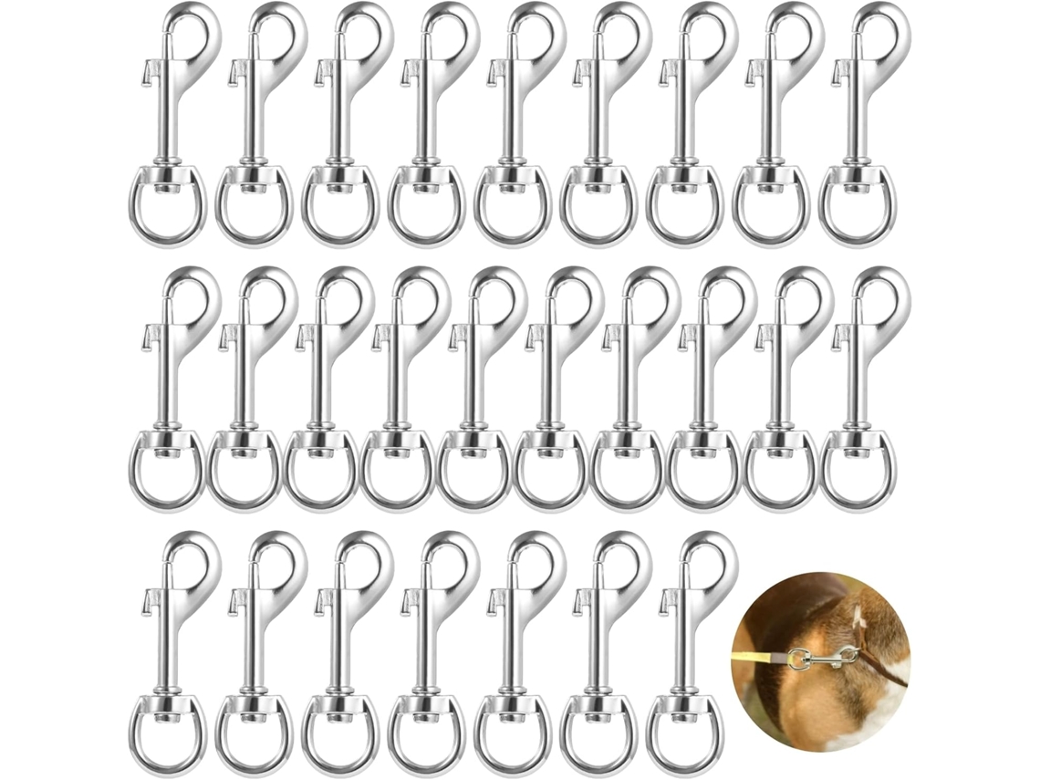Conjunto De 26 Mosquetões Giratórios 6, 8cm 2, 67 Polegadas Com Olhal Giratório, Em Liga De Zinco, Ideais Mergulho
