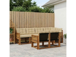 Vidaxl Conjunto De Sofás Para Exterior 7 Pcs Natural E Bege