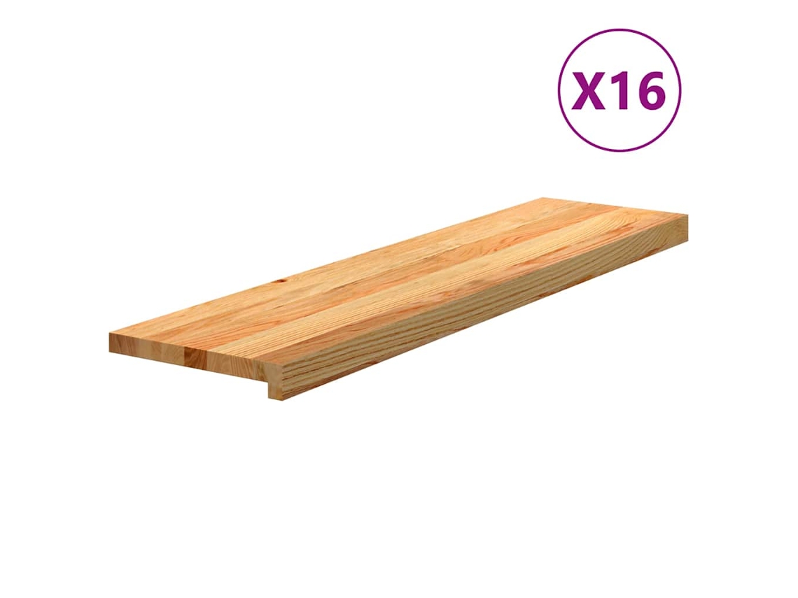 Vidaxl Tapetes De Escada 16 Pcs 100x25x2 Cm Carvalho Castanho-claro