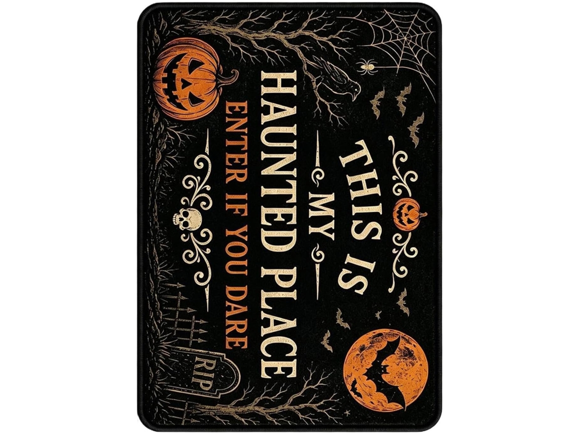 Tapete De Varanda De Halloween 80x50 Cm Com Estampa De Morcego E