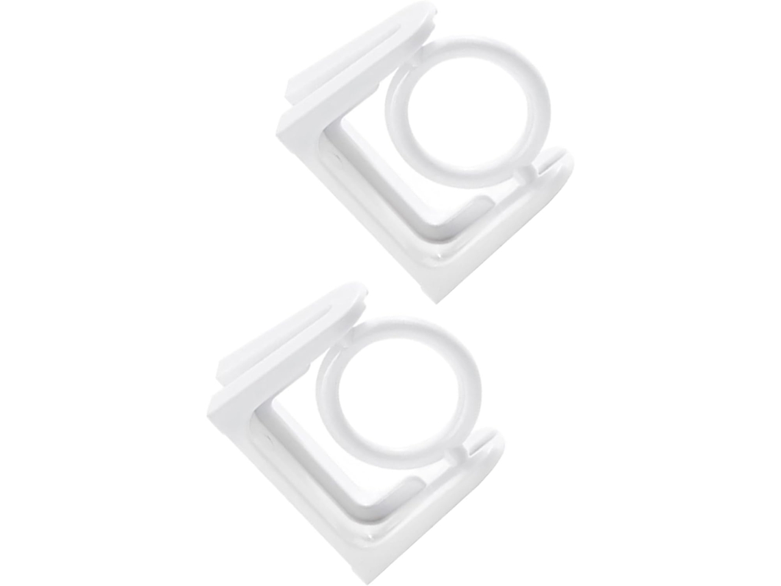 Conjunto De 2 Suportes Adesivos Para Barra Chuveiro, Brancos, Giratórios, Para Toalhas, Seguros E Antiderrapantes