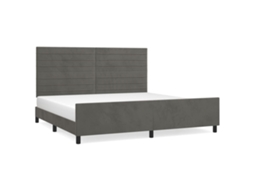 Estrutura De Cama Com Cabeceira Vidaxl Cinzeto Veludo (203x206x128 Cm)
