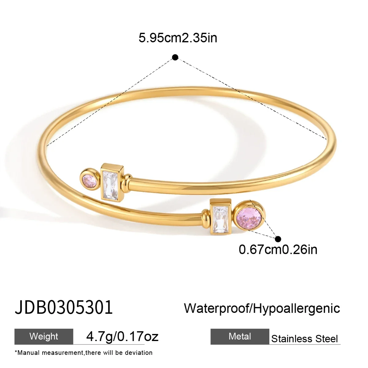 Pulseira Vazada Com Zircônias Em Formato De Tubo, Um Presente Feminino Requintado E Elegante.