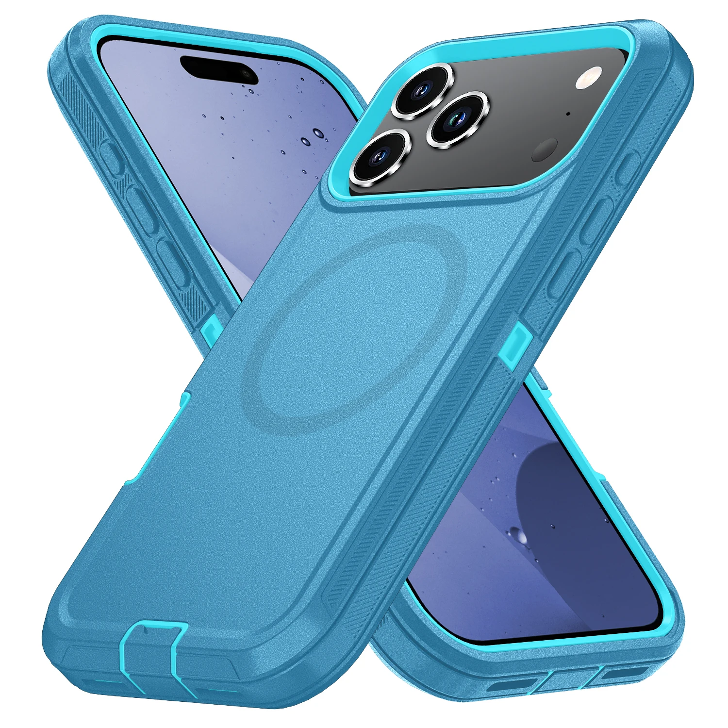 (azul, Iphone 17 Pro) Capa Protetora Rígida Em Pctpu Com Função De Carregamento Magnético E Proteção Contra Quedas.