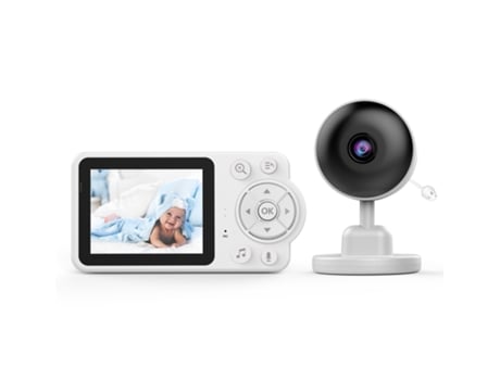 Monitor De Bebé Sem Fios De 2,8 Polegadas Com Deteção De Choro E Intercomunicador Com Visão Noturna, Branco, Inglês, Padrão Australiano Fwinl