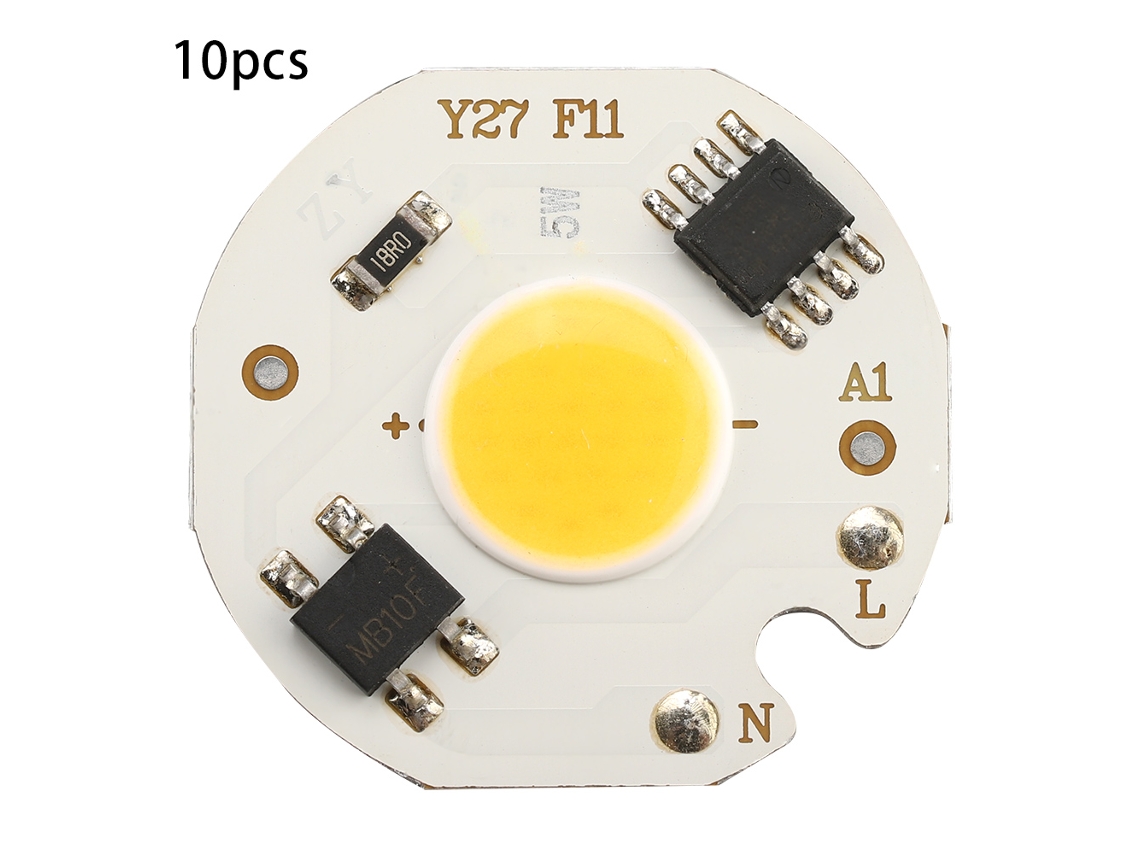 Rebe-10 Peças De Lâmpada Foco Cob Chip Fonte De Luz Integrada 5w Ac220v Alto Brilho Quente
