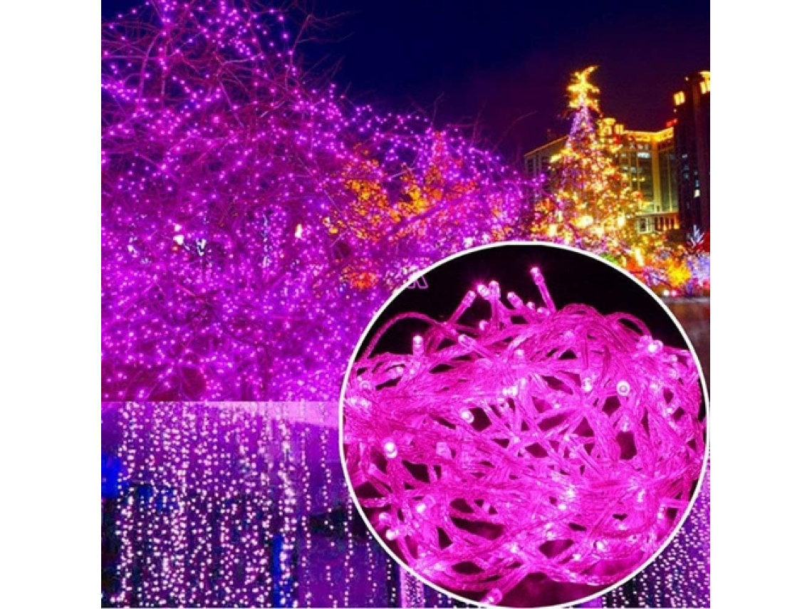 Pisca pisca de 1000 Leds Iluminação para Carnaval, Casamentos, Áreas Externas, Jardins e Interiores (rosa) ORBITRA COMMERCE (100m)
