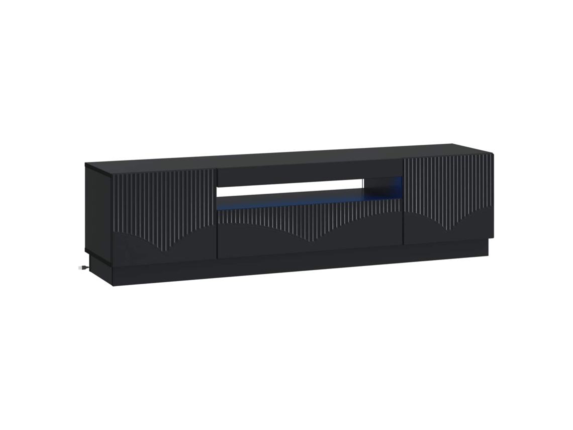 Vidaxl Gabinete De Tv Led Preto Derivados De Madeira