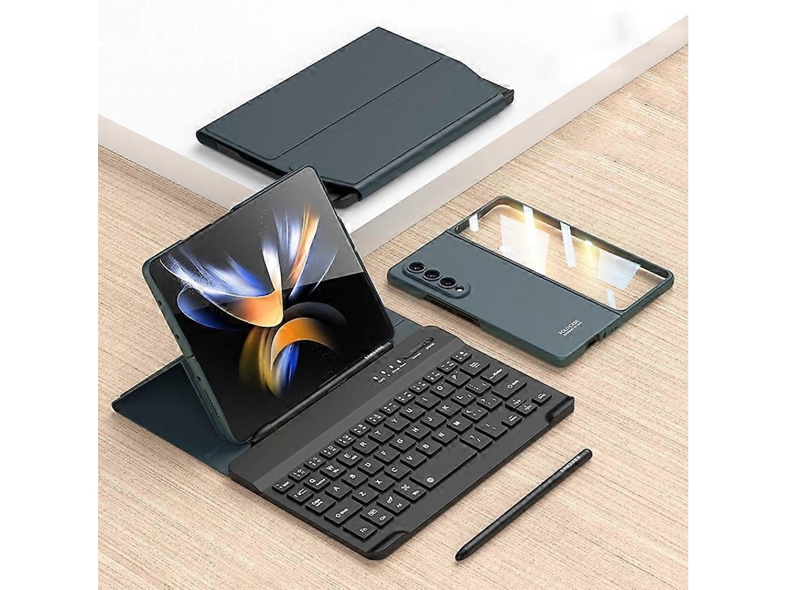 Capa Com Teclado Bluetooth Em Couro Para Samsung Galaxy Z Fold3 5g, Elysve
