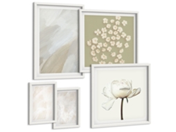 Galeria De Pinturas Murais Formas Abstratas Em Marrom E Bege Moldura Branca Imagens Para Um Quarto Infantil Espelharte (conjunto De 5 Imagens)