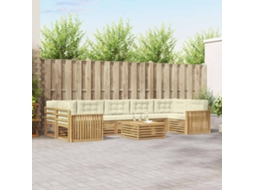 Vidaxl Conjunto De Sofás Para Exterior 8 Unid. Branco E Creme