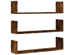 Wall Shelf, Wall Shelves Vidaxl Marrom Madeira Processada (80 X 18 X 18 Cm)