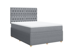 Box Spring Bed, Box Spring Beds Vidaxl Cinzeto Tecido (140 X 190 Cm)