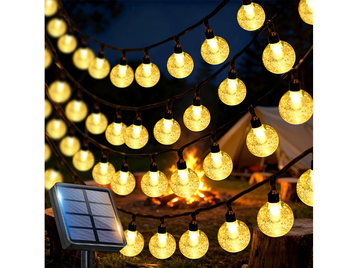Série de luzes esféricas para camping ao ar livre, luz quente - 100 LEDs