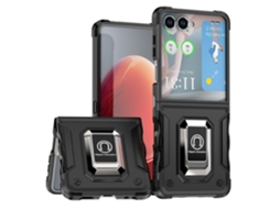 Capa Para Samsung Galaxy Z Flip5, Com Anel De Suporte E Proteção À Prova De Choque Preto Panoona