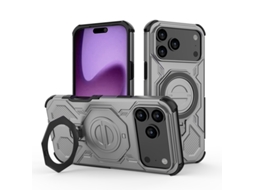 Capa Para Iphone 17 Pro Com Suporte Magnético Giratório De 360°, Cinza