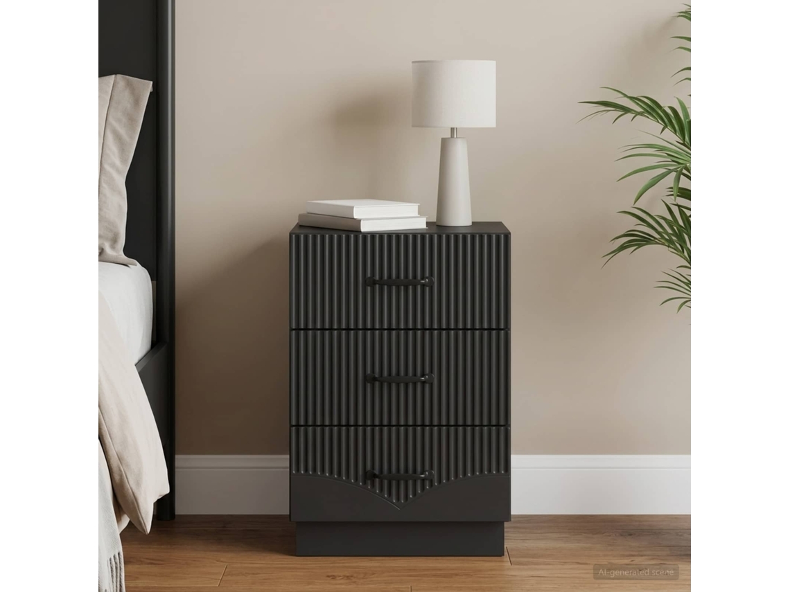 Vidaxl Armário De Cabeceira Com Gaveta Preto 43 X 41 X 63,5 Cm