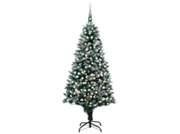 Vidaxl Árvore Natal Artificial Com Leds E Bolas E Pinhas 240 Cm