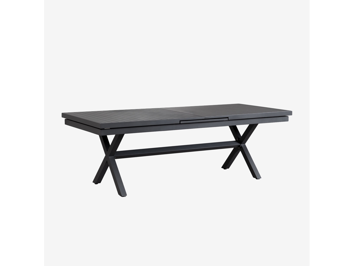 Sklum Rectangular Extensible Garden Table In Aluminum Karena Alumínio Cinza Grafito         240 - 300 X 100 Cm