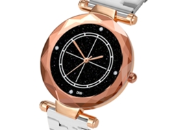 Relógio de quartzo unissex com pulseira de aço, mostrador colorido, modelo casual para casais (prateado)