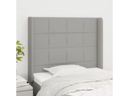 Cabecero con Alas de Tela 93x16x118/128cm Gris Claro