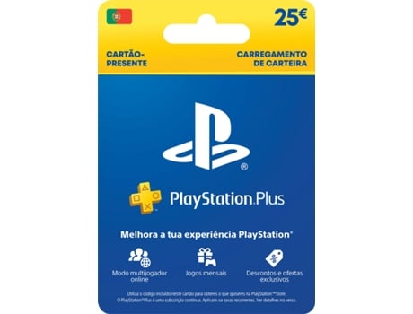 Cartão de Carregamento PlayStation Plus 25 Euros (Formato Digital)