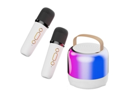Mini Máquina De Karaokê Para Crianças Máquina De Karaokê Portátil Com 2 Microfones Sem Fio E Luzes Led Coloridas Para Festa Em Casa Brinqu Yizhood