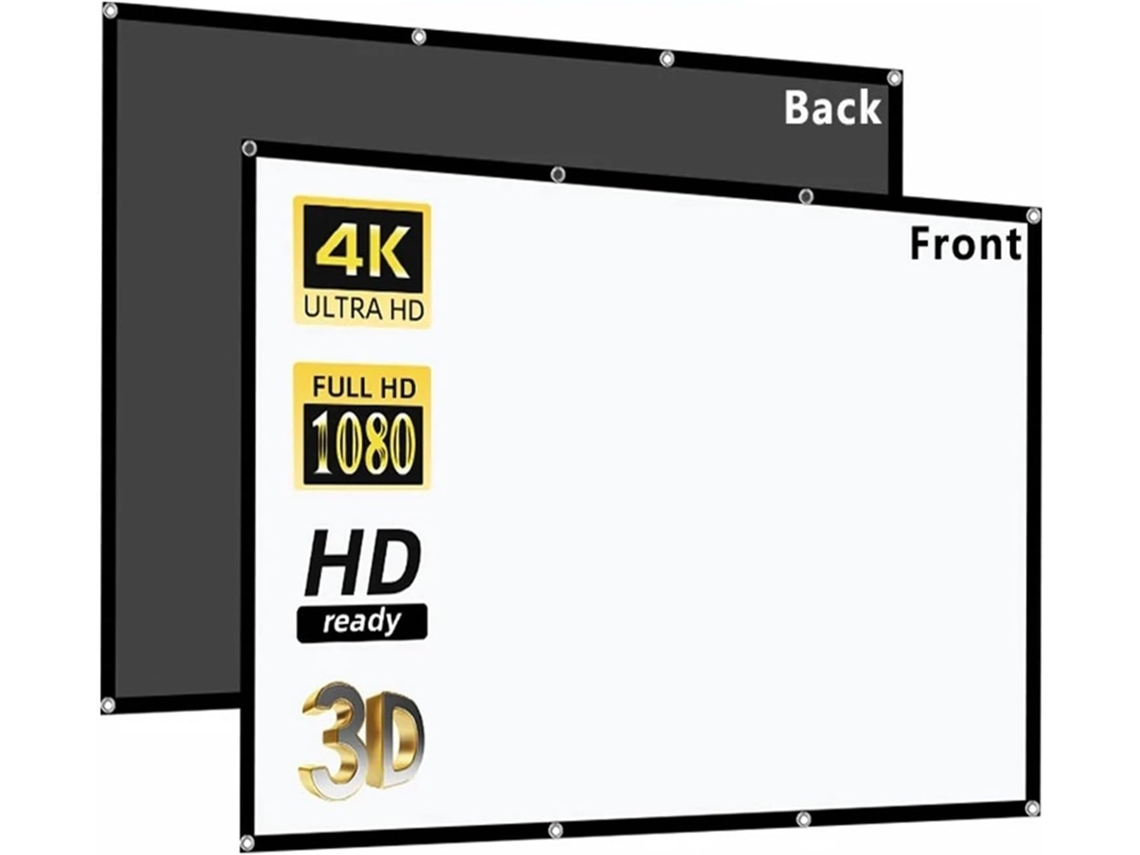 Tela de Projeção para Cinema em Casa, Ambientes Internos e Externos, Quintal, 60 150 SFUSHOS