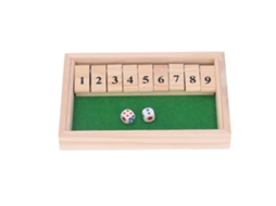 Mali jogo de Tabuleiro de Dados de Madeira 9 Números Flip Tiles Portátil para Festas e Reuniões Verdes