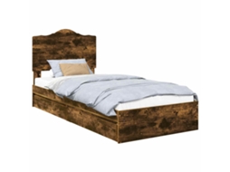 Cama com Armazenamento Carvalho Defumado 75x190 cm MAISON EXCLUSIVE