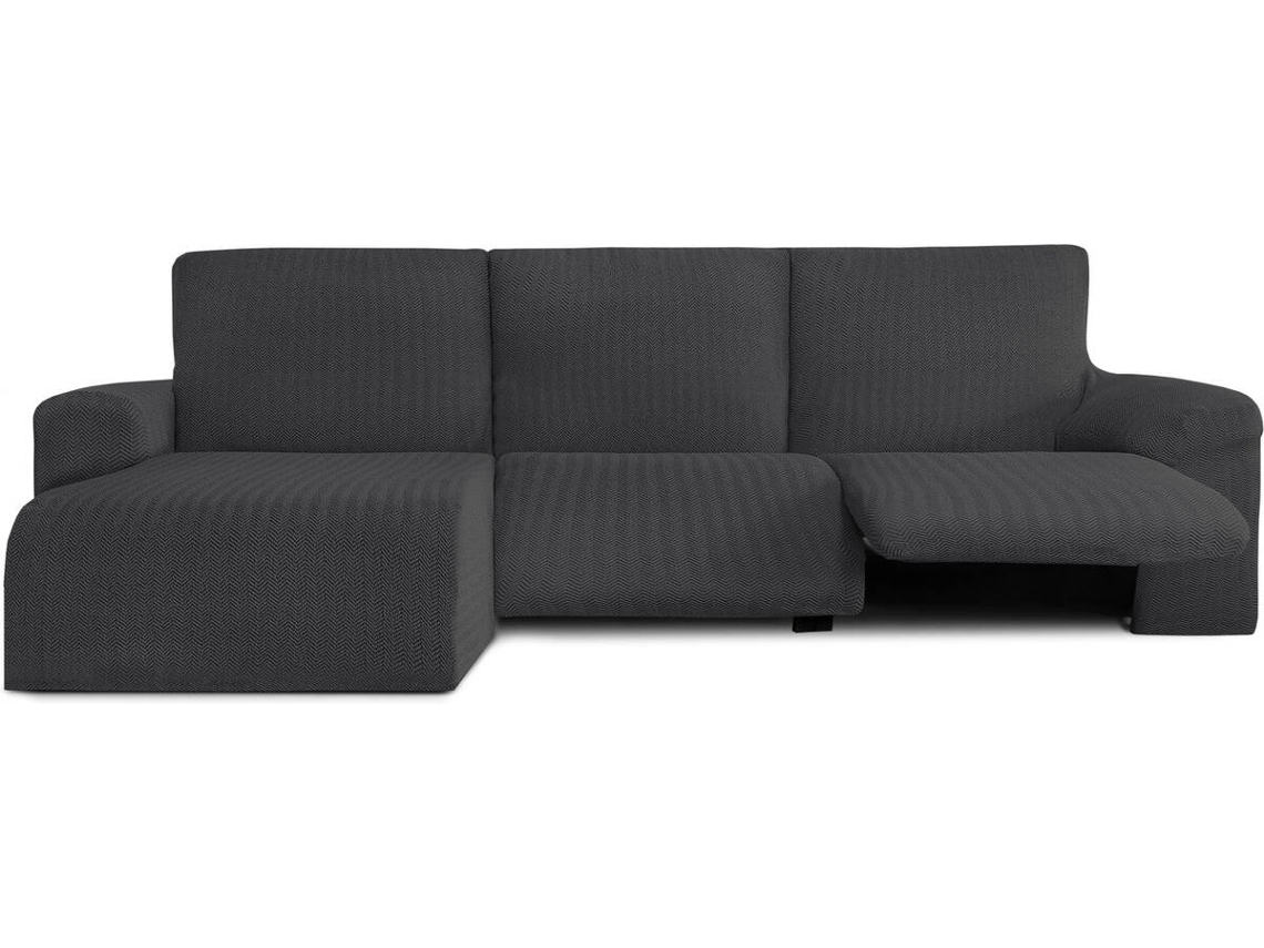 Capa de Chaise Longue Relax Esquerda EYSA Premium Jaz Tecido Multielástico (360 x 120 x 120 cm - Poliéster e Algodão - Gris Oscuro)