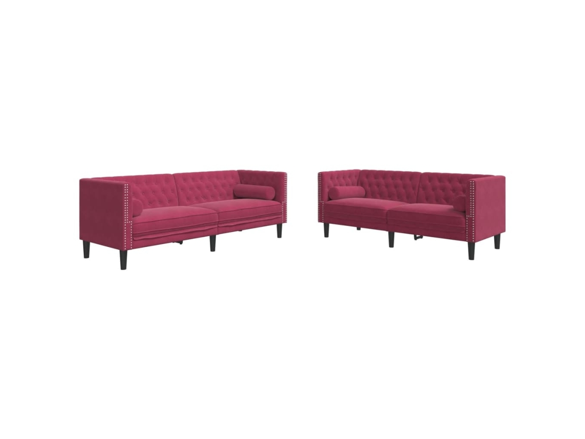 Chesterfield Sofa Set, Chesterfield Sofa Sets Vidaxl Vermelho Veludo (n/a)