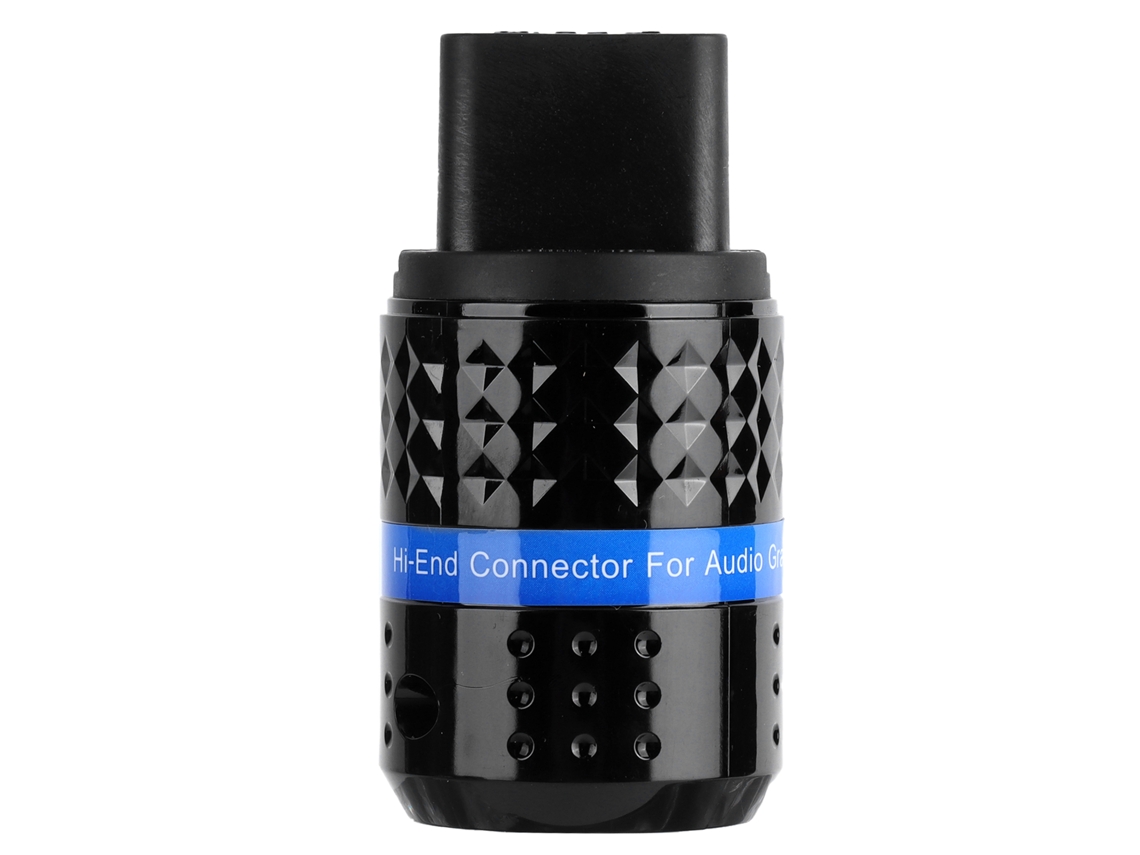 Conector de Áudio Monosaudio F122g C19 em Cobre Puro Banhado a Ouro, com Rosca Fêmea, para Cabo Alimentação Áudio, 20a/125v 16a/250v AQUAFORGE