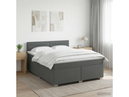 Vidaxl Cama Box Spring Com Colchão E Led Cinzento-escuro 160 X 200 Cm