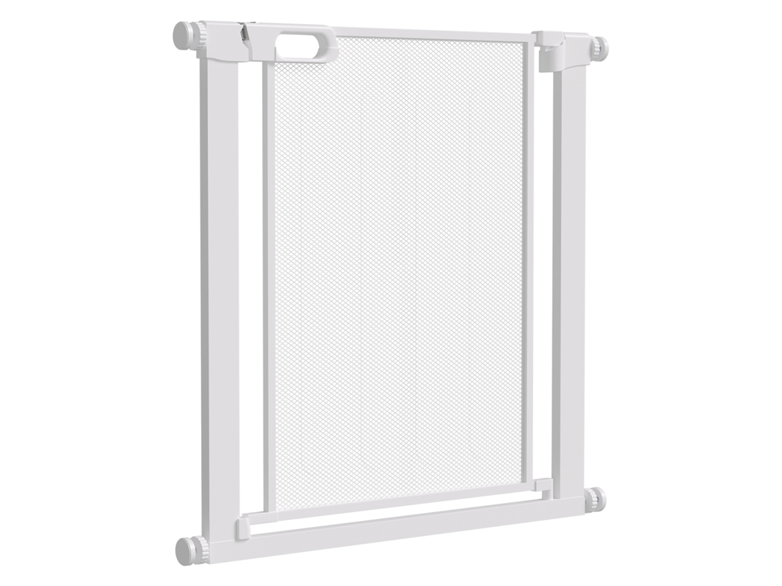 Portão Ajustável Com Fechamento Automático, Em Aço E Abs, 75-82x76 Cm, Branco.