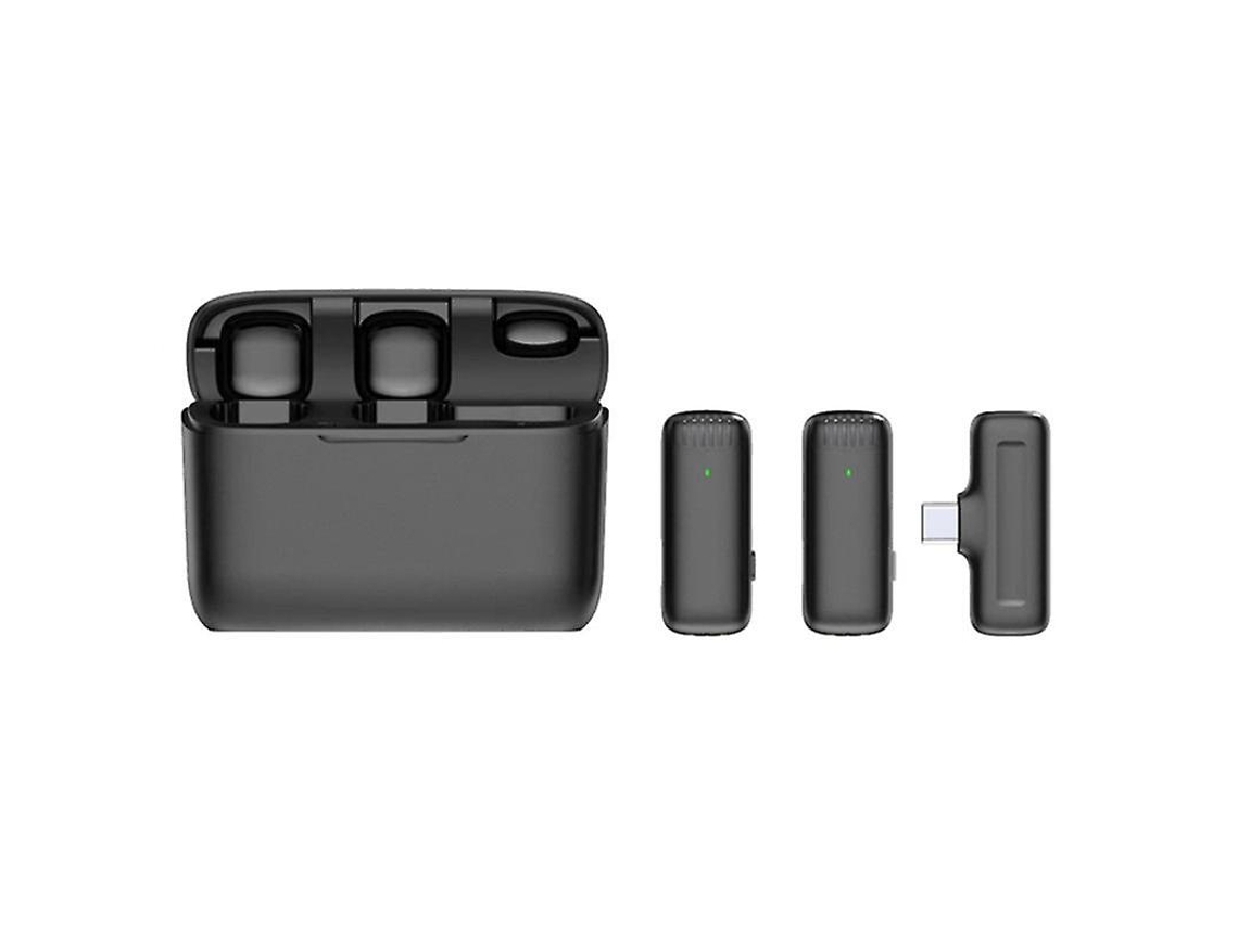 Microfone De Lapela Sem Fio Xj Com Redução De Ruído Para Entrevista Ao Vivo E Gravação Em Celular Para Tipo C Com Estojo De Carregamento