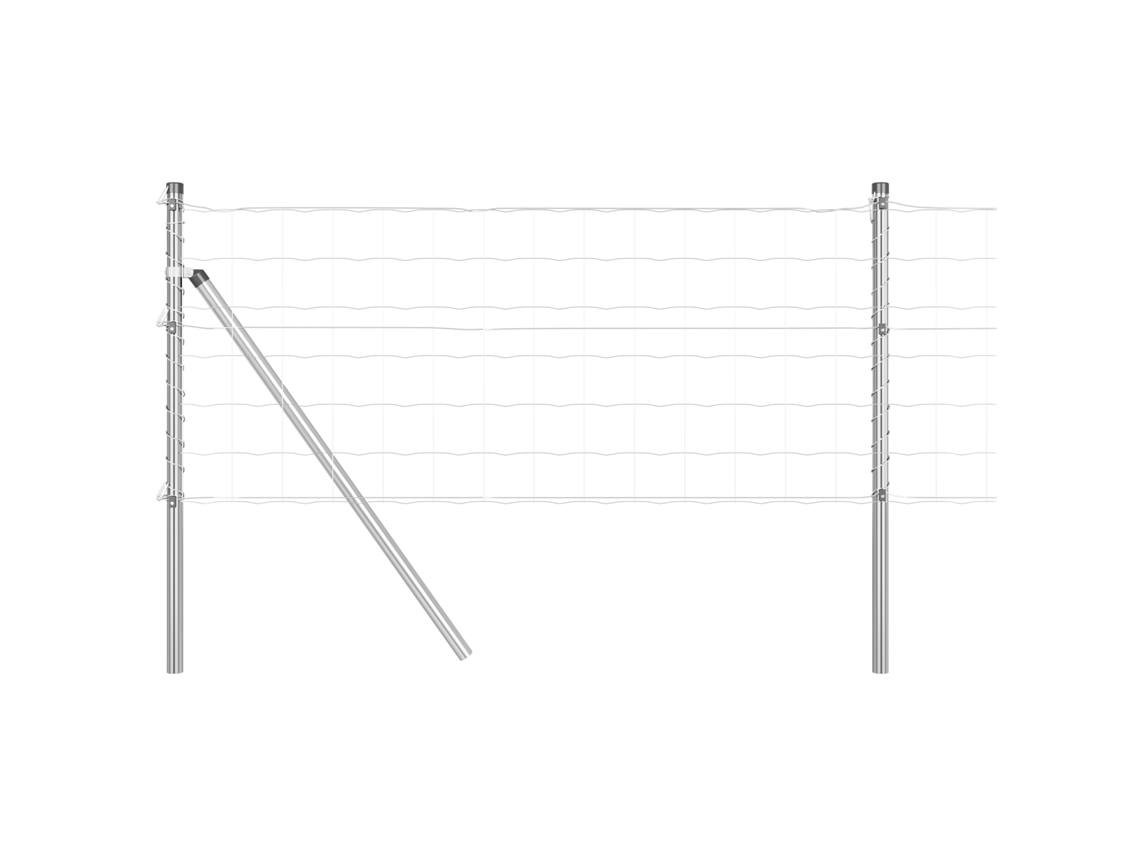 Conjunto 1 Cerca Externa Vidaxl Prateado Aço (10 X 0,8 M)