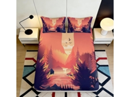 Conjunto de Cama com Estampa 3d Pôr do Sol em Microfibra Fronha 200x200cm