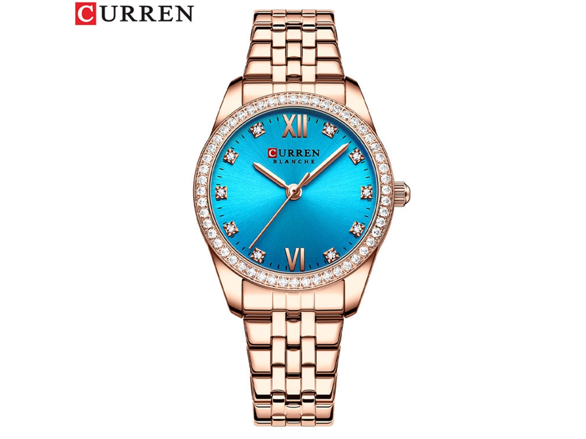 Relógio MDUG Feminino Elegante, Design Quadrado, Pulseira de Aço, Simples e Casual (pulseira Dourada, Caixa Dourada, Mostrador Verde)