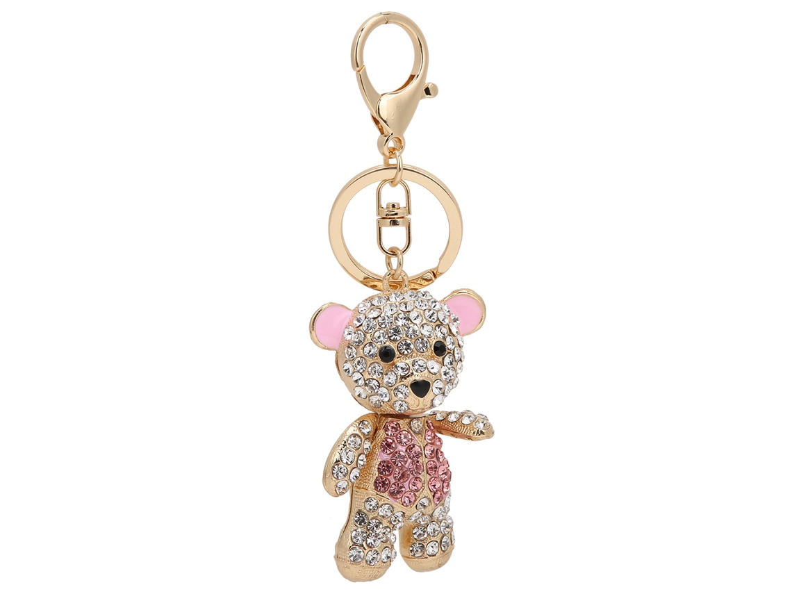Chave Rosa Urso com Rhinestones Mulheres